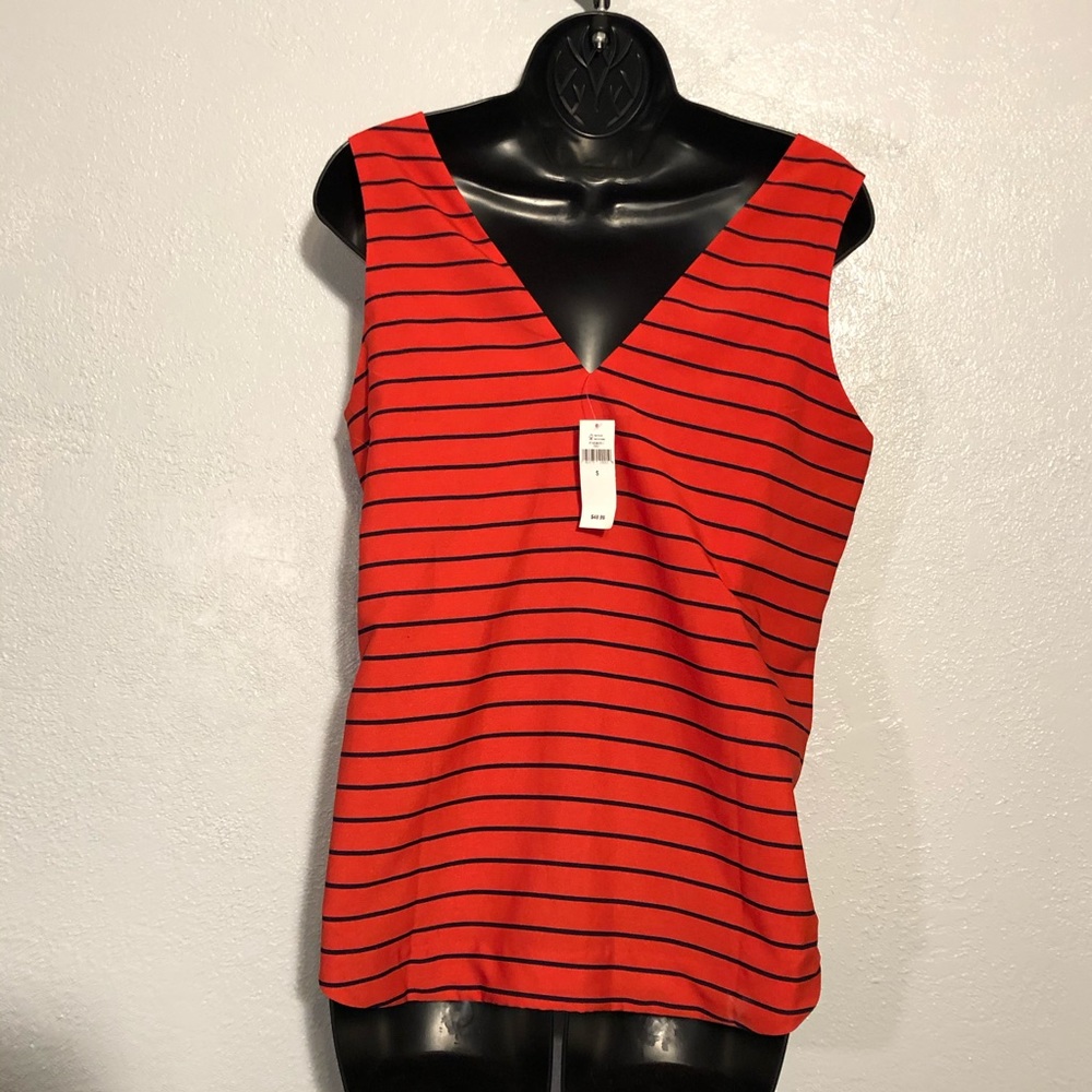 New BANANA REPUBLIC striped tank blouse shirt Sz S - Picture 4 of 6